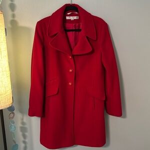 Red wool peacoat, size 10, NWOT